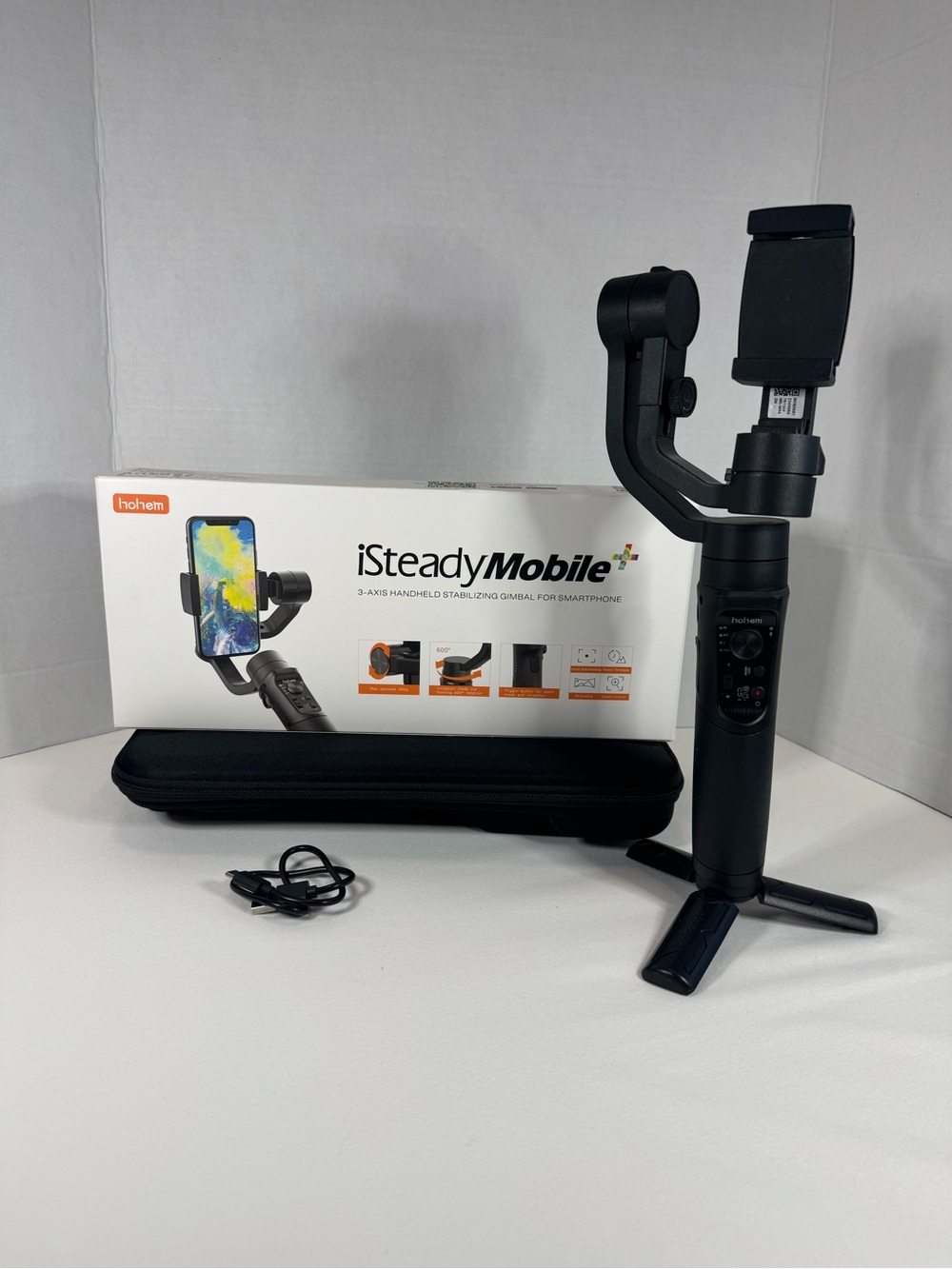 Hohem iSteady Mobile+ 3-Axis Smartphone Gimbal Stabilizer with Case & Tripod